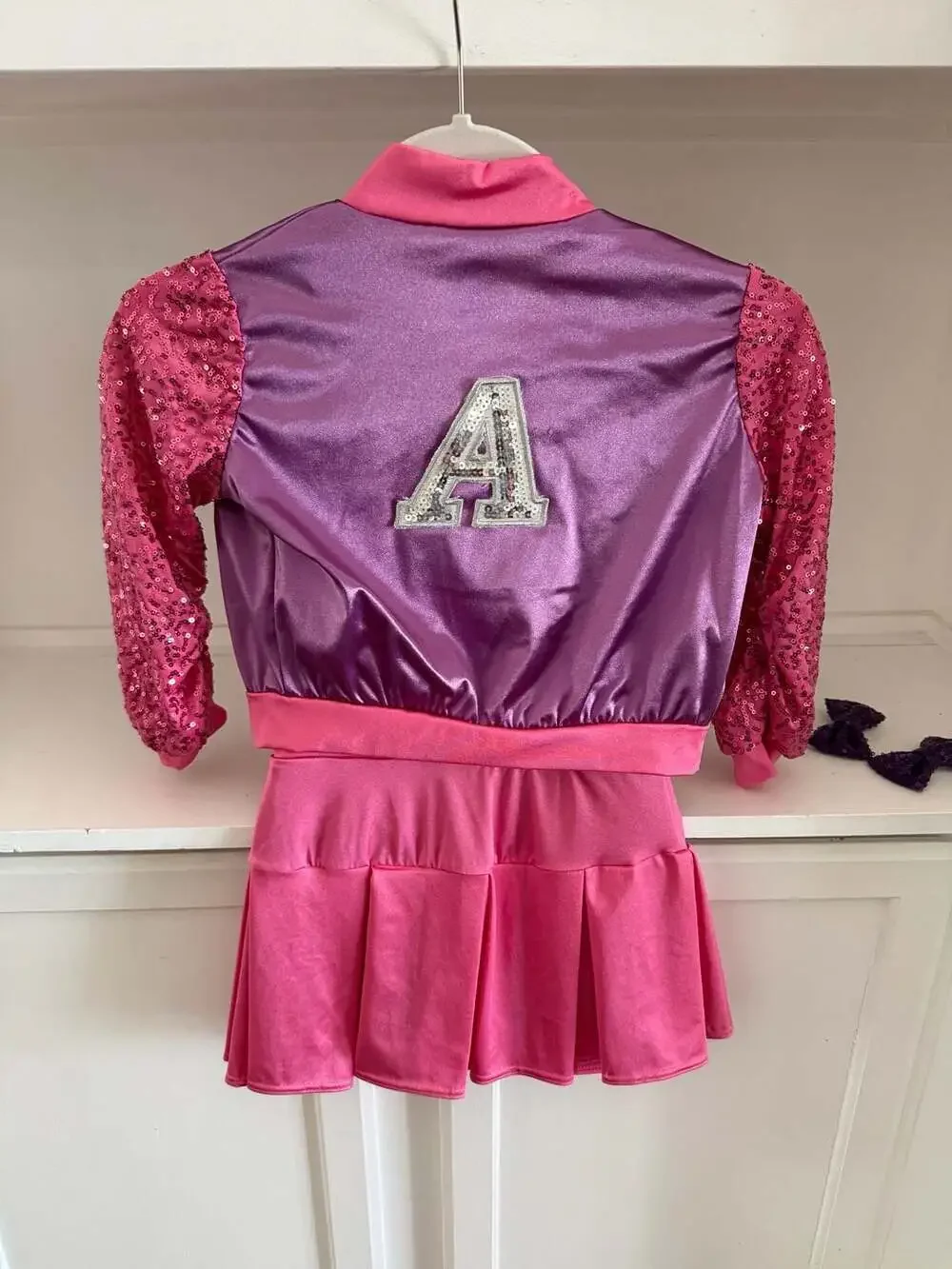 Weissman Girls Sequin Star Bomber Jacket and Skirt Dance Costume Set